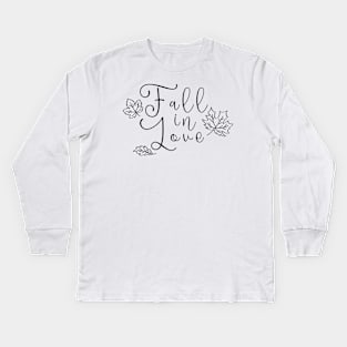 Fall In Love Shirt, Fall Lover Gift, Fall Shirt, Thanksgiving T-Shirt Fall Season,Cute Fall Shirt Hello Fall, Fall October Shirt, Thankful Tee Kids Long Sleeve T-Shirt